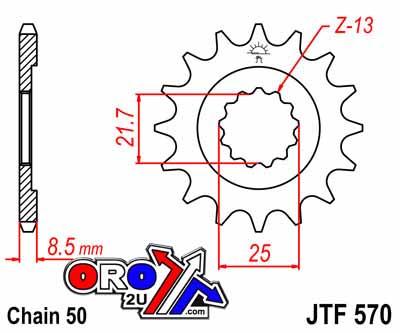 JT Front Sprocket JTF570.16 Jt, 530 Chain Conversion