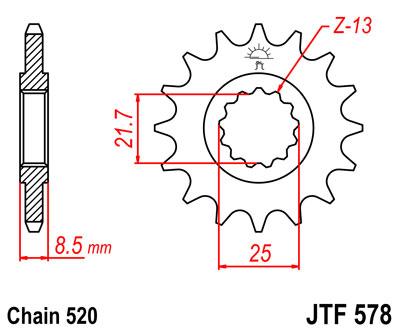 JT Front Sprocket JTF578.16 Jt JTF578.16