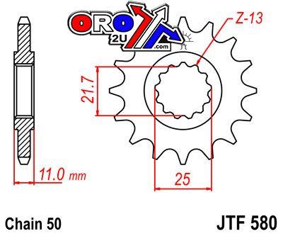 JT Front Sprocket JTF580.16 Jt