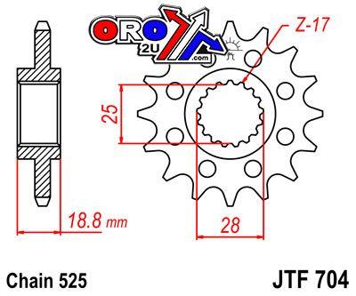 JT Front Sprocket JTF704.17 Jt