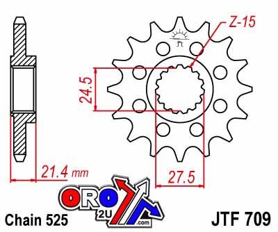 JT Front Sprocket JTF709.16 Jt