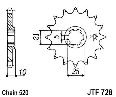 JT Front Sprocket JTF728.16 Jt