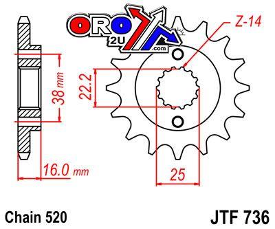 JT Front Sprocket JTF736.14 Jt