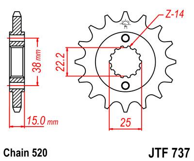 JT Front Sprocket JTF739.15 Jt