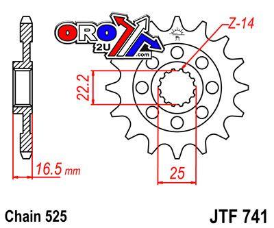 JT Front Sprocket JTF741.14 Jt
