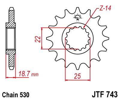 JT Front Sprocket JTF743.15 Jt