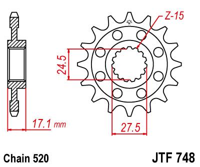 JT Front Sprocket JTF748.15 Jt