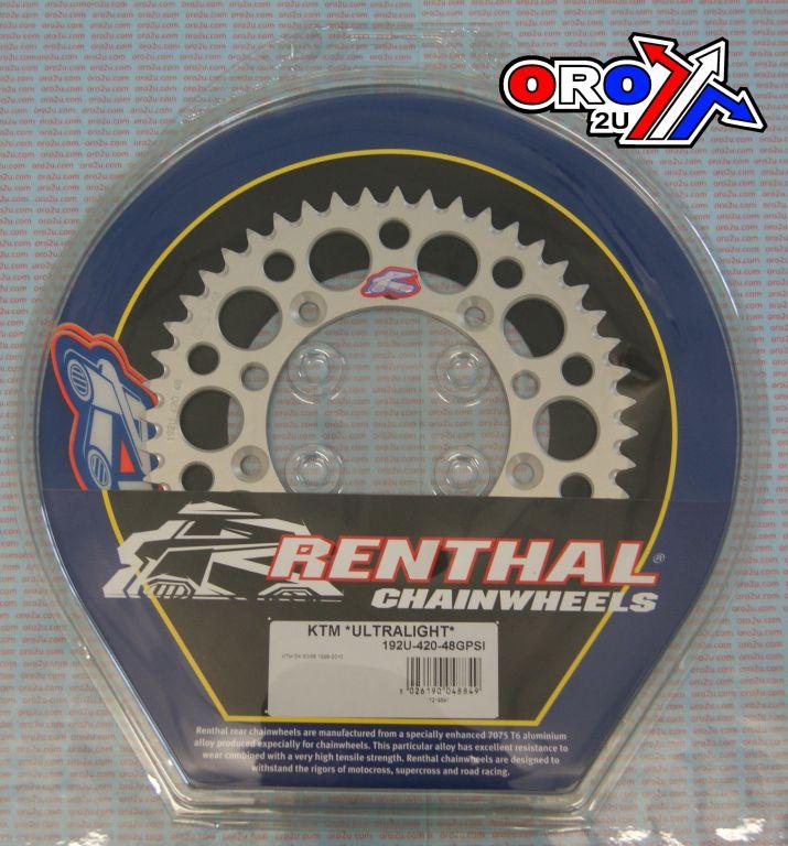 Renthal Rear Sprocket Alloy Renthal, Ultralite 192u-420-48gpsi