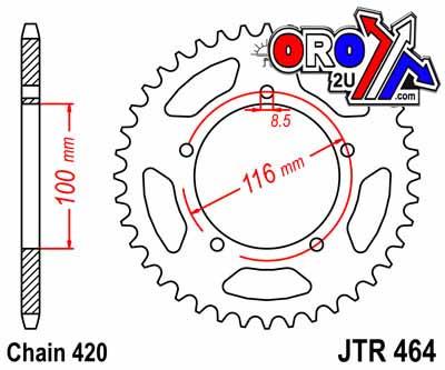 JT REAR SPROCKET STEEL 464 5 HOLE, KAWASAKI KX60/80 JTR464.49