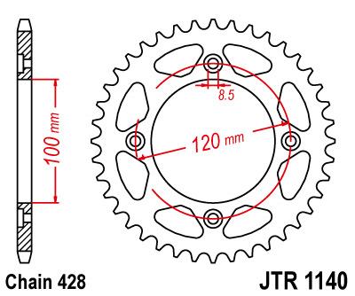 JT Rear Sprocket Jtr1140.63 Jt