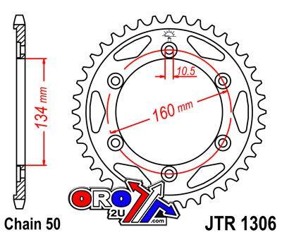 JT Rear Sprocket Jtr1306.40 Steel, Honda Road