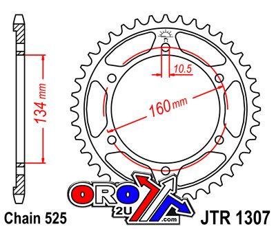 JT Rear Sprocket Steel Jtr1307.41, Honda Road Chain Type 525
