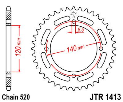 JT Rear Sprocket Steel Jtr1413.39