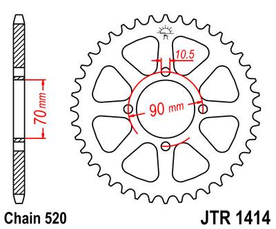 JT Rear Sprocket Jtr1414.43 Steel