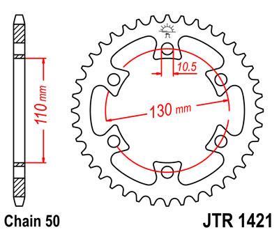 JT Rear Sprocket Jtr1421.40 Jt