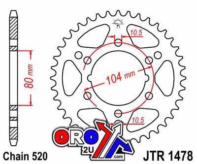 JT Rear Sprocket Jtr1478.43 Jt