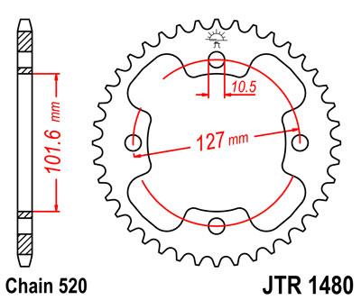 JT Rear Sprocket Jtr1480.37 Jt
