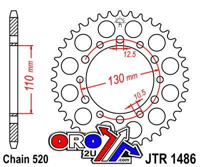 JT Rear Sprocket Steel Jtr1486.40, Honda Road