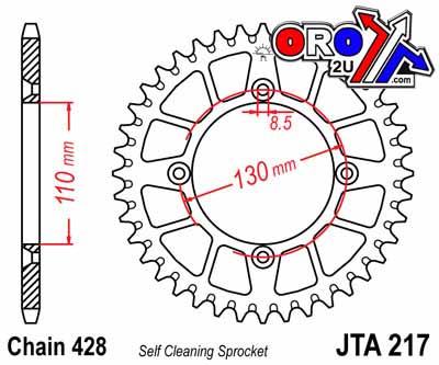 JT Rear Sprocket Alloy JTA217.50, 428 Chain Conversion CR80/85