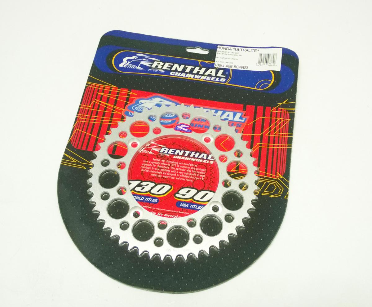 Renthal Rear Sprocket Alloy Renthal, Ultralite 189u-428-50grsi Silver