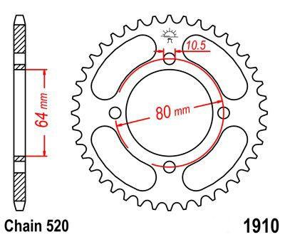 Bronco Rear Sprocket Steel 32 [jtr1910.32] 520, Sprocket, Driven (32t) 3fa-25432-20-00