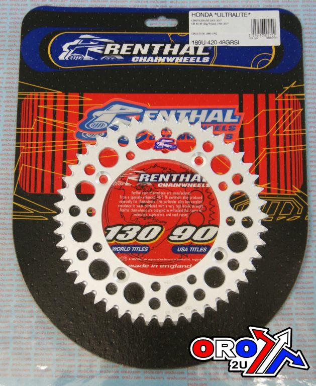 RENTHAL REAR SPROCKET ALLOY  , ULTRALITE 189U-420-48GRSI SILVER