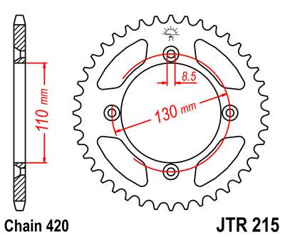 JT Rear Sprocket Steel JTR215.49 SR215-49