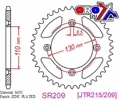 MTX Parts Rear Sprocket Steel JTR215 11-4gc-54