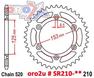Renthal Rear Sprocket Alloy Renthal, Renthal Grooved Hard Anodised, Ultralite 154w-520-43gha