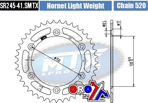 MTX Parts Rear Sprocket Steel Hard Light 11h-428-41 JTR251 SR245-41