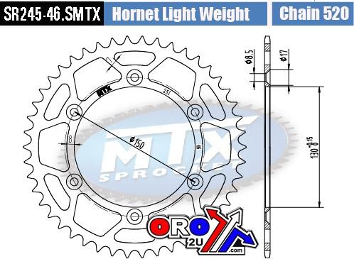 MTX Parts Rear Sprocket Steel Hard Light 11h-428-46 245/251-46