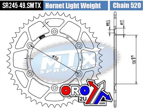 MTX Parts Rear Sprocket Steel Hard Light 11h-428-49 SR245/251-49