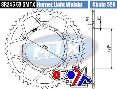 MTX Parts Rear Sprocket Steel Hard Light 11h-428-50 245/251-50
