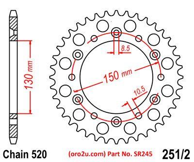 Dirt Racing Rear Sprocket Alloy 49 [JTR245/251.49] 520