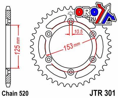 Dirt Racing Rear Sprocket Alloy 53 [JTR301.53] 520, Silver