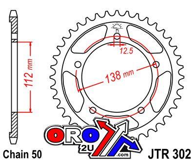 JT Rear Sprocket JTR302.41 Steel Silver, Honda Road Jt