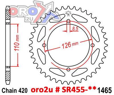 MINO Mino Rear Sprocket Alloy Black 1465, 25-660-420-49