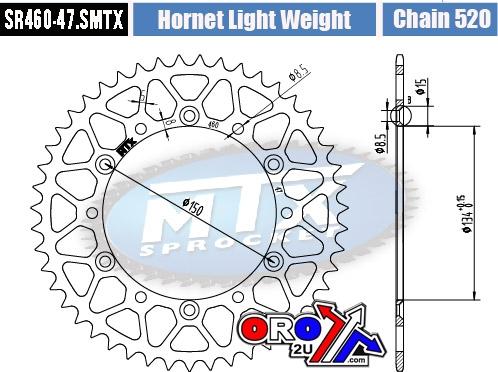MTX Parts Rear Sprocket Steel Hard Light 11h-110-47 SR460-47.s