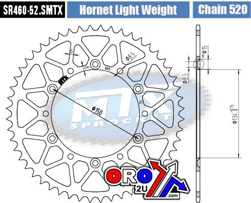 MTX Parts Rear Sprocket Steel Hard Light SR460-52 11h-110-52