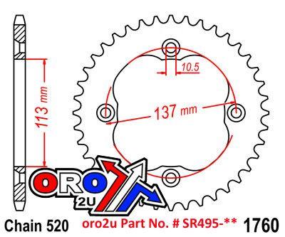 Dirt Racing Rear Sprocket Steel Dirt 1760 at-176036