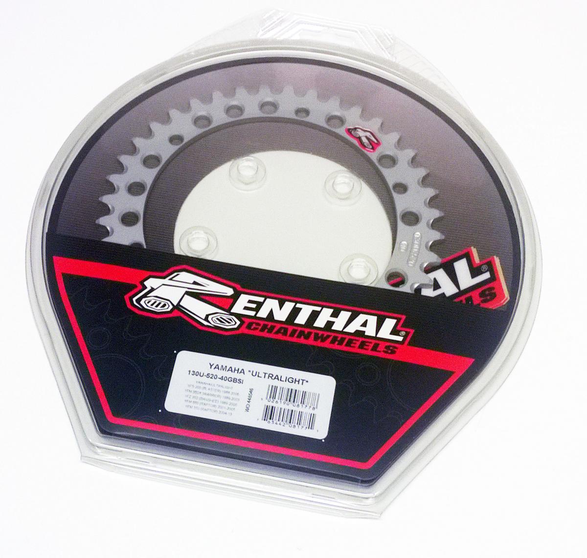Renthal Rear Sprocket Renthal ATV, Ultralite 130u-520-40gbsi Silver