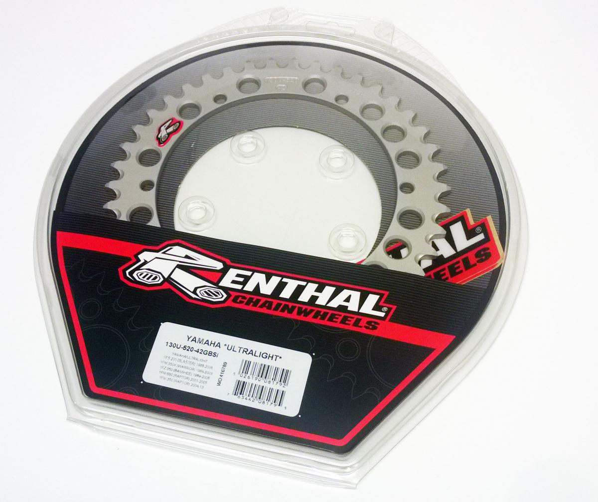 Renthal Rear Sprocket Renthal ATV, Ultralite 130u-520-42gbsi Silver