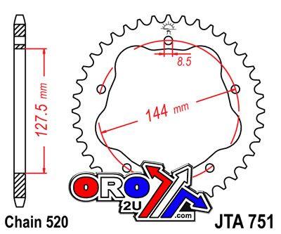 JT REAR SPROCKET ALLOY JTA751.44BLK