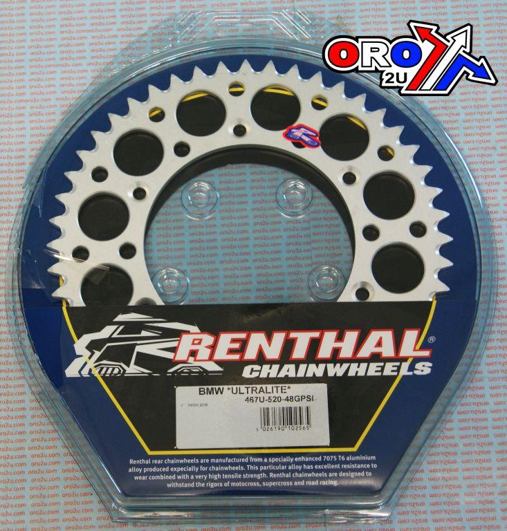 Renthal Rear Sprocket Renthal Bmw, Ultralite 467u-520-48gpsi Silver