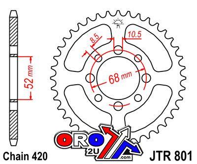 JT Rear Sprocket JTR801.34 Jt 420 Black