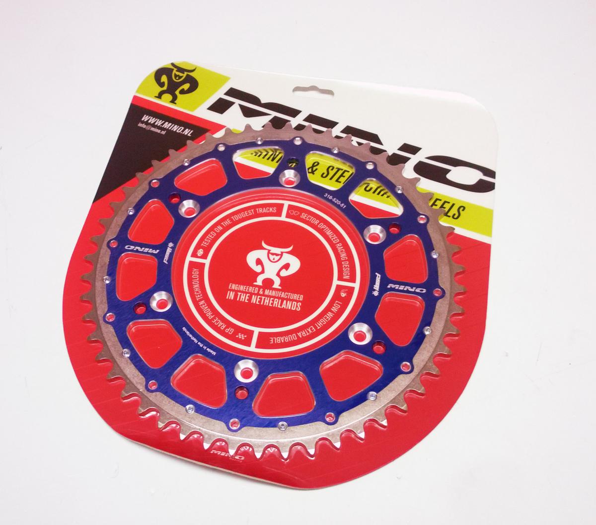 MINO Mino Rear Sprocket Fusion 2-ring, 23-316-520-51 Blue Steel/alloy