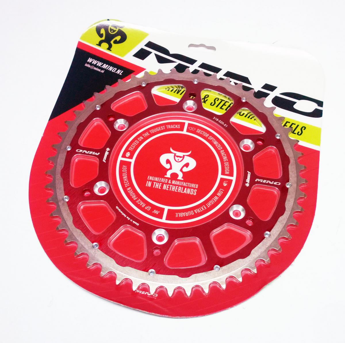 MINO Mino Rear Sprocket Fusion 2-ring, 23-316-520-51 Red Steel/alloy