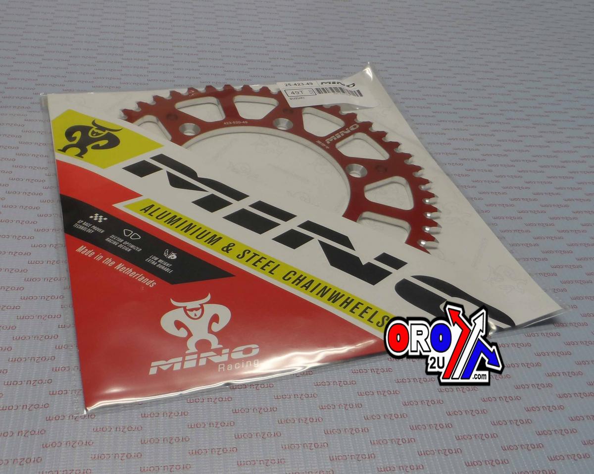 MINO Mino Rear Sprocket Alloy Red, 25-423-520-49 Red