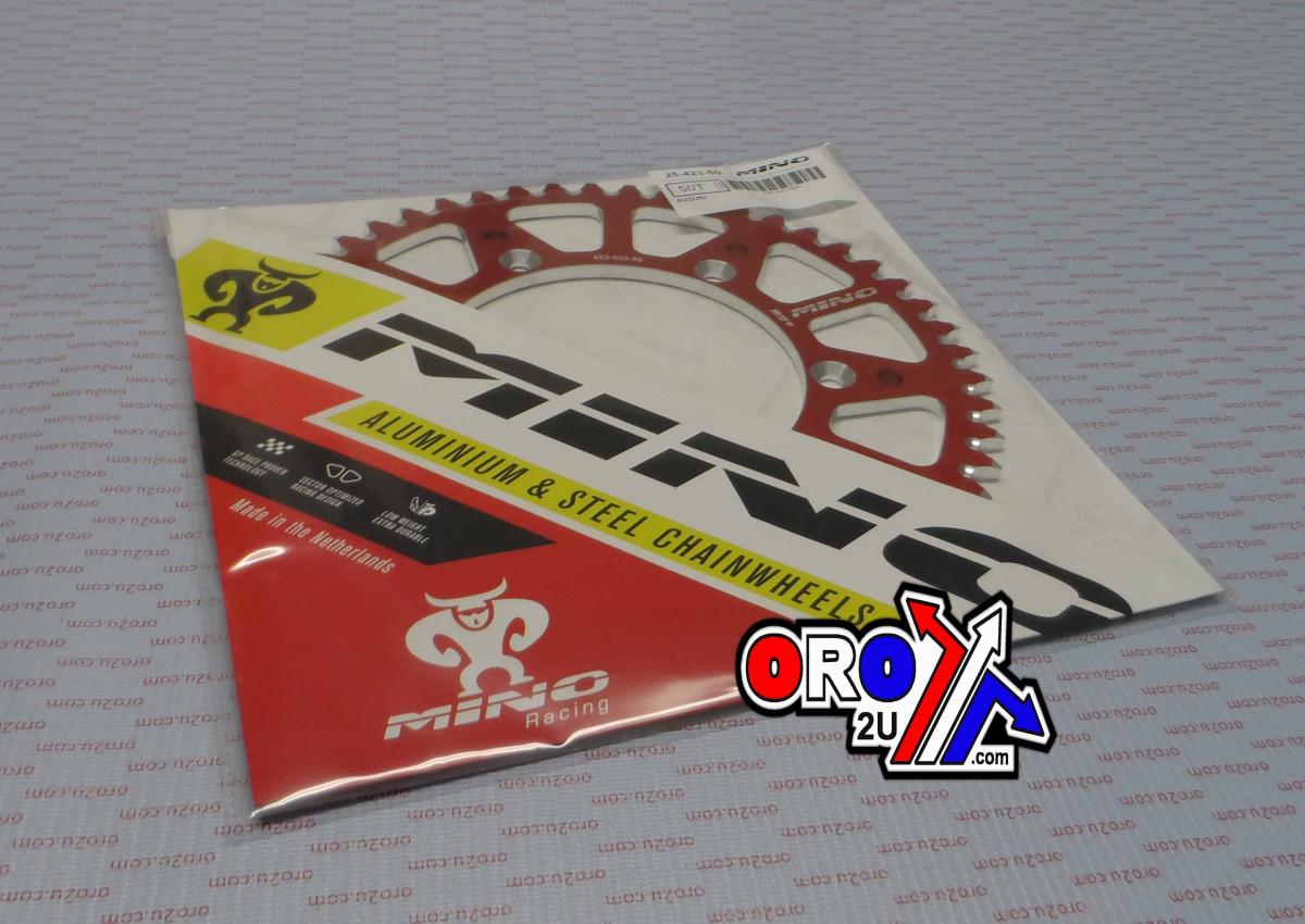 MINO Mino Rear Sprocket Alloy Red, 25-423-520-50 Red