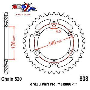 MINO Mino Rear Sprocket Alloy Black, 25-423-520-53 JTR808